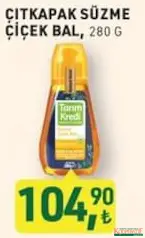 TARIM KREDİ ÇITKAPAK SÜZME ÇİÇEK BAL 280 G fiyat ve kampanya bilgisi